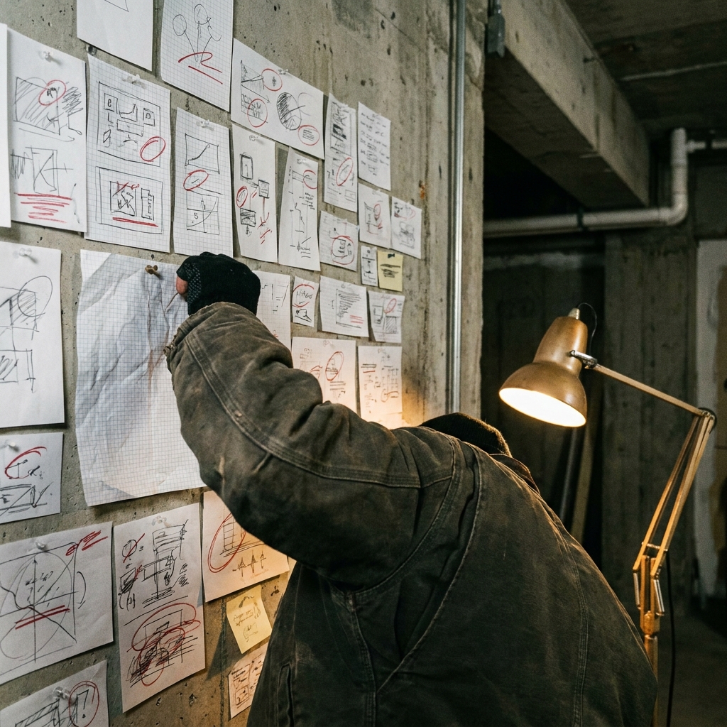 Operator pinning the shoot wall